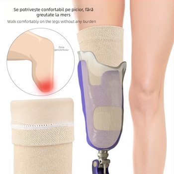 Șosete gel pentru proteză: tub lung, îngroșat, moi, absorbante la șocuri; material gel-pamuk; protecție gambă; susținere pentru picior; pentru adulți