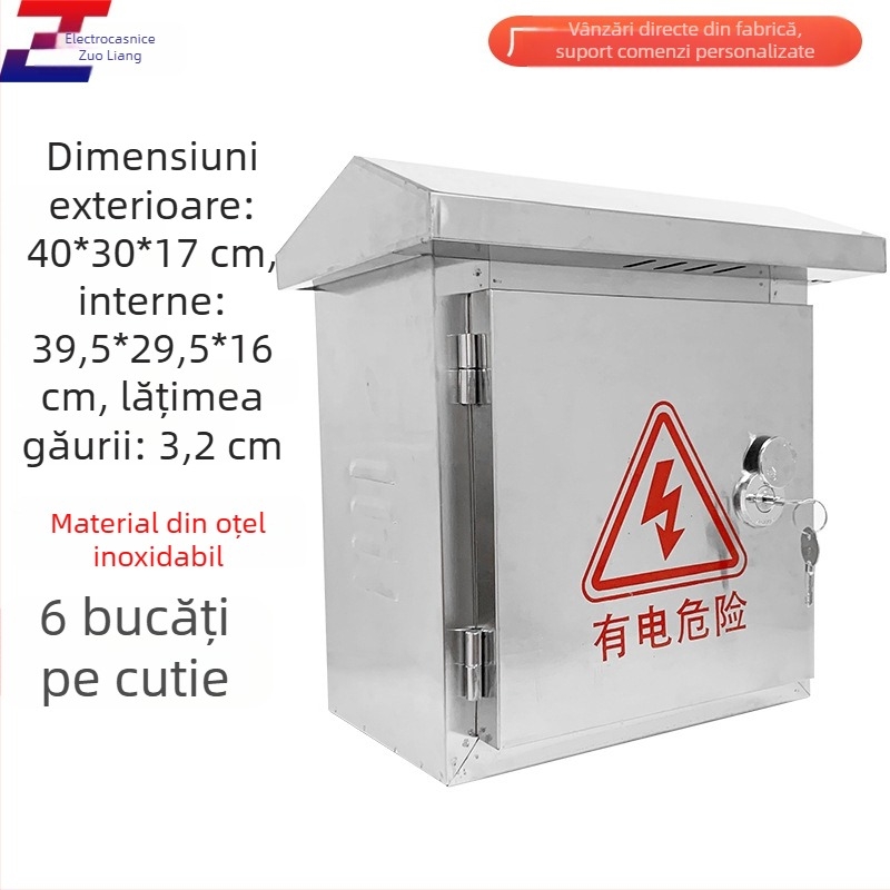 Cutie de distribuție din oțel inoxidabil, montată pe perete, pentru exterior, cu monitorizare, rezistentă la ploaie