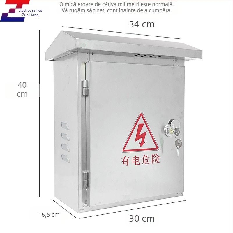 Cutie de distribuție din oțel inoxidabil, montată pe perete, pentru exterior, cu monitorizare, rezistentă la ploaie
