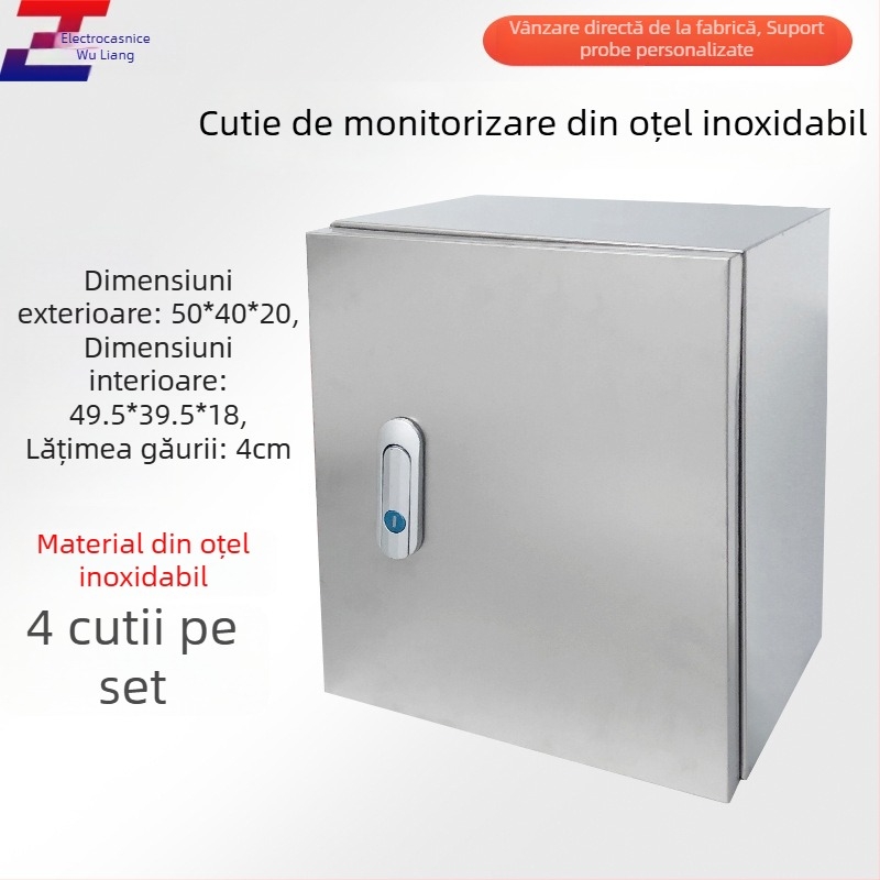 Cutie de distribuție din oțel inoxidabil, montaj pe perete, rezistentă la apă, pentru cablare de securitate și echipamente de monitorizare