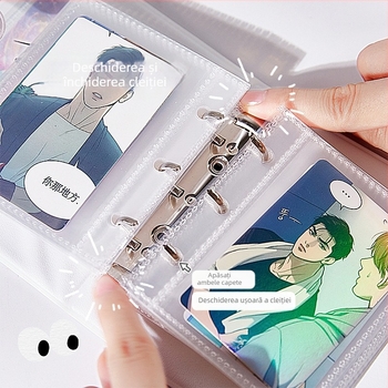 Album pentru carduri foto – interfață retro de calculator, design cu vedetă anime, cu foi detașabile