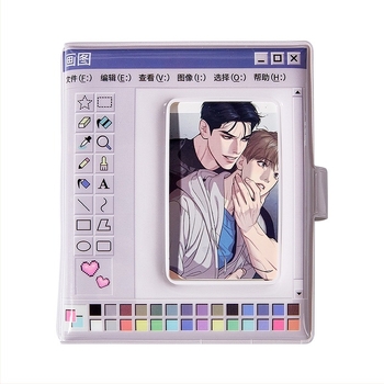 Album pentru carduri foto – interfață retro de calculator, design cu vedetă anime, cu foi detașabile