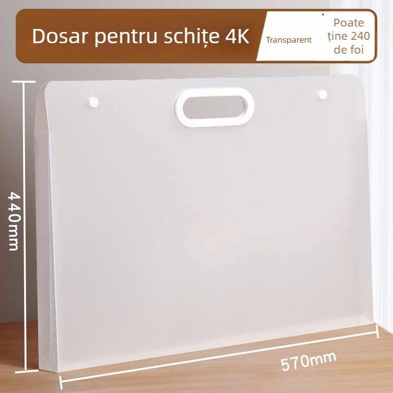 Geantă de stocare pentru desene și picturi, material plastic, compatibilă cu A4/4K/8K, 2 pagini, imprimare logo disponibilă, brand Jiyu