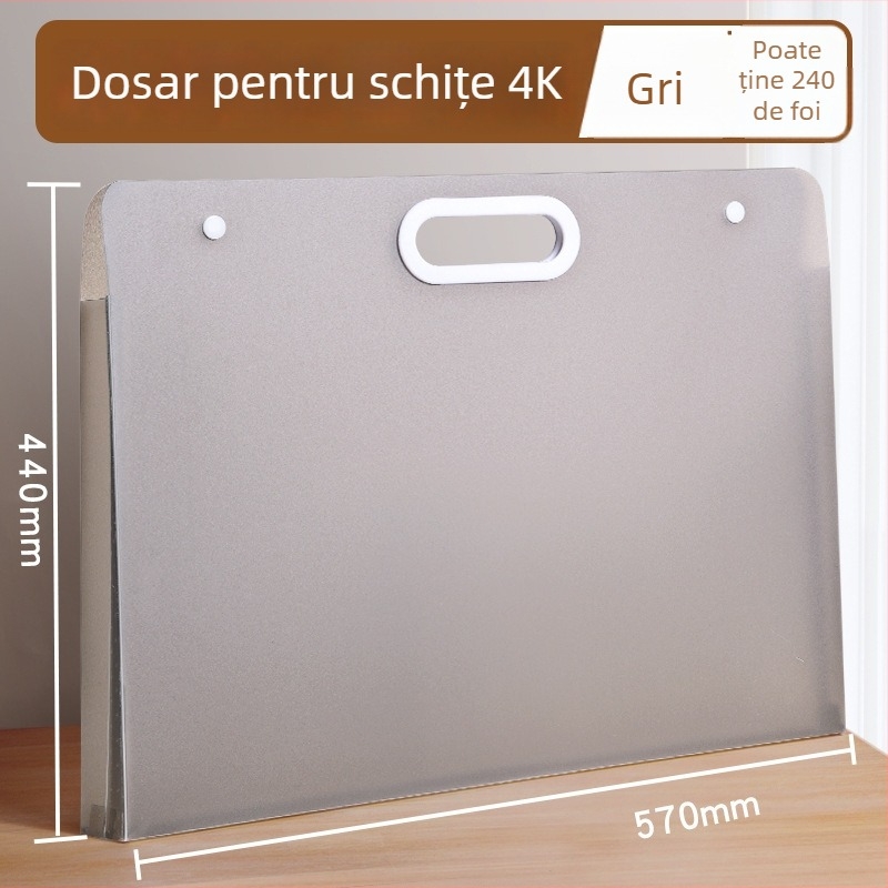 Geantă de stocare pentru desene și picturi, material plastic, compatibilă cu A4/4K/8K, 2 pagini, imprimare logo disponibilă, brand Jiyu