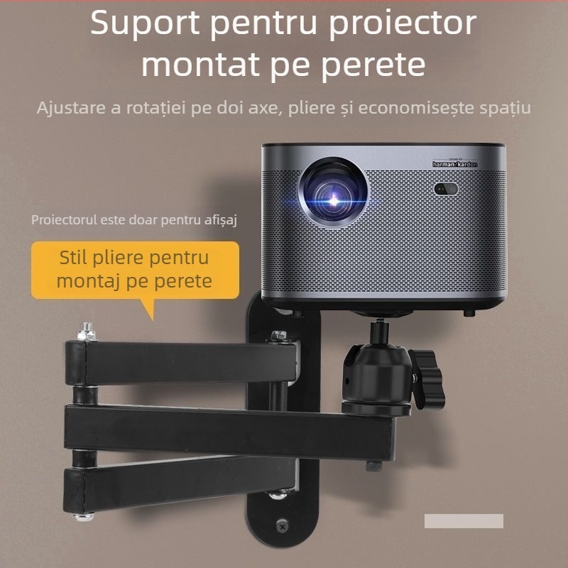 Suport de perete pentru proiector cu cap pan-tilt rotativ, compatibil XGIMI