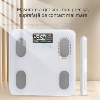 Cântar de grăsime corporal cu opt electrozi, afișaj VA, Bluetooth, analiză a grăsimii corporale și a apei, capacitate 180 kg