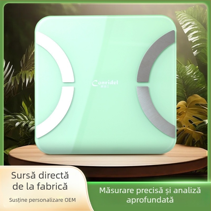 Scală Bluetooth pentru măsurarea grăsimei corporale, pentru sala de antrenament de acasă, reîncărcabilă, sincronizare date fără fir, compatibil Android/iOS, interval de greutate 0,2–180 kg