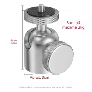 Suport universal pentru telefon cu gimbal din aliaj de aluminiu, cu adaptor pentru streaming live, pentru proiector, lampă de pescuit nocturnă și accesorii foto cu laser