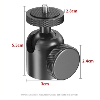 Suport universal pentru telefon cu gimbal din aliaj de aluminiu, cu adaptor pentru streaming live, pentru proiector, lampă de pescuit nocturnă și accesorii foto cu laser