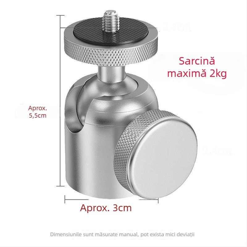 Suport universal pentru telefon cu gimbal din aliaj de aluminiu, cu adaptor pentru streaming live, pentru proiector, lampă de pescuit nocturnă și accesorii foto cu laser