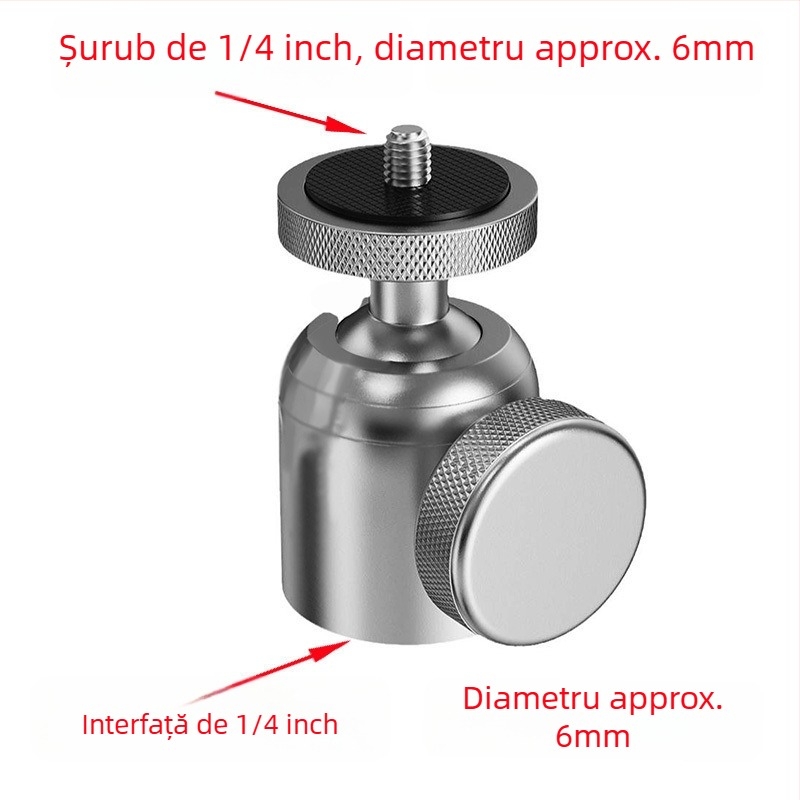 Suport universal pentru telefon cu gimbal din aliaj de aluminiu, cu adaptor pentru streaming live, pentru proiector, lampă de pescuit nocturnă și accesorii foto cu laser