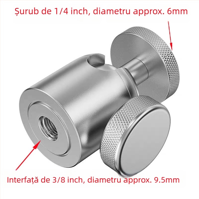 Suport universal pentru telefon cu gimbal din aliaj de aluminiu, cu adaptor pentru streaming live, pentru proiector, lampă de pescuit nocturnă și accesorii foto cu laser