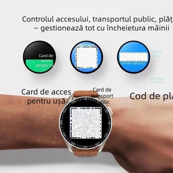 Smartwatch cu monitorizare tensiune arterială, ritm cardiac și oxigen din sânge, plăți NFC și monitorizare a somnului