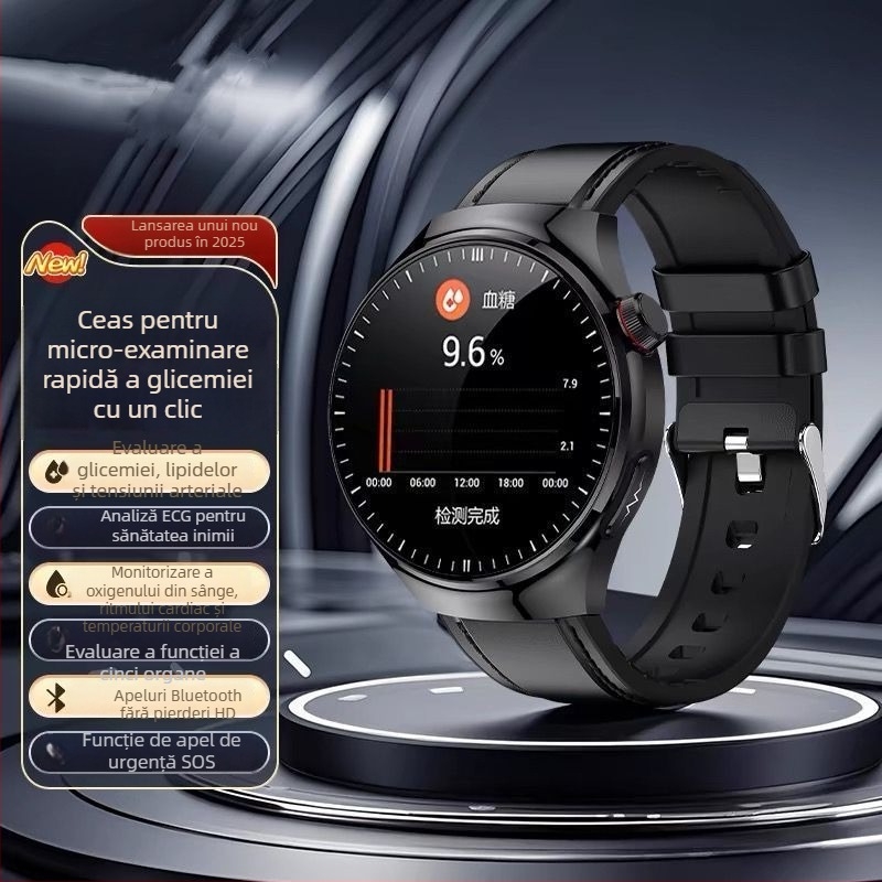 Smartwatch cu monitorizare tensiune arterială, ritm cardiac și oxigen din sânge, plăți NFC și monitorizare a somnului
