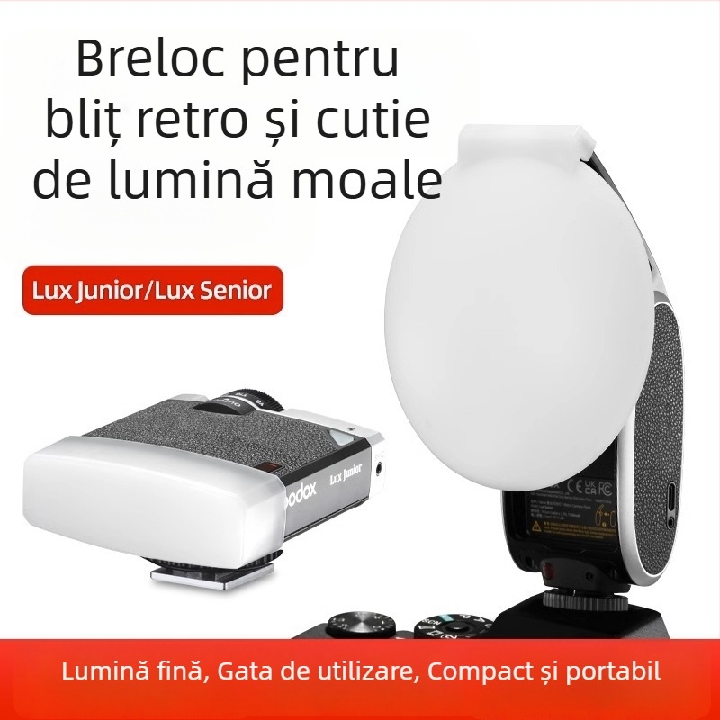 Softbox pentru Shenniu Lux Junior Retro Flash, cutie de lumină moale pătrată pentru blițul aparatului, aliaj de aluminiu