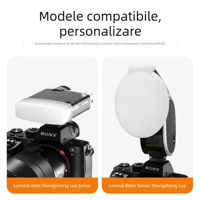 Softbox pentru Shenniu Lux Junior Retro Flash, cutie de lumină moale pătrată pentru blițul aparatului, aliaj de aluminiu