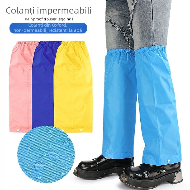 Protecții impermeabile pentru picioare pentru călătorii în aer liber – material Oxford cu membrană TPU, Produs 033 Rainproof Leg Covers, Footwear Collection