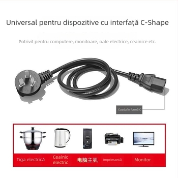 Accesoriu pentru oală electrică: fir din cupru pur, priză cu trei pini, pentru oale și tigăi electrice, cablu extins cu design îngroșat