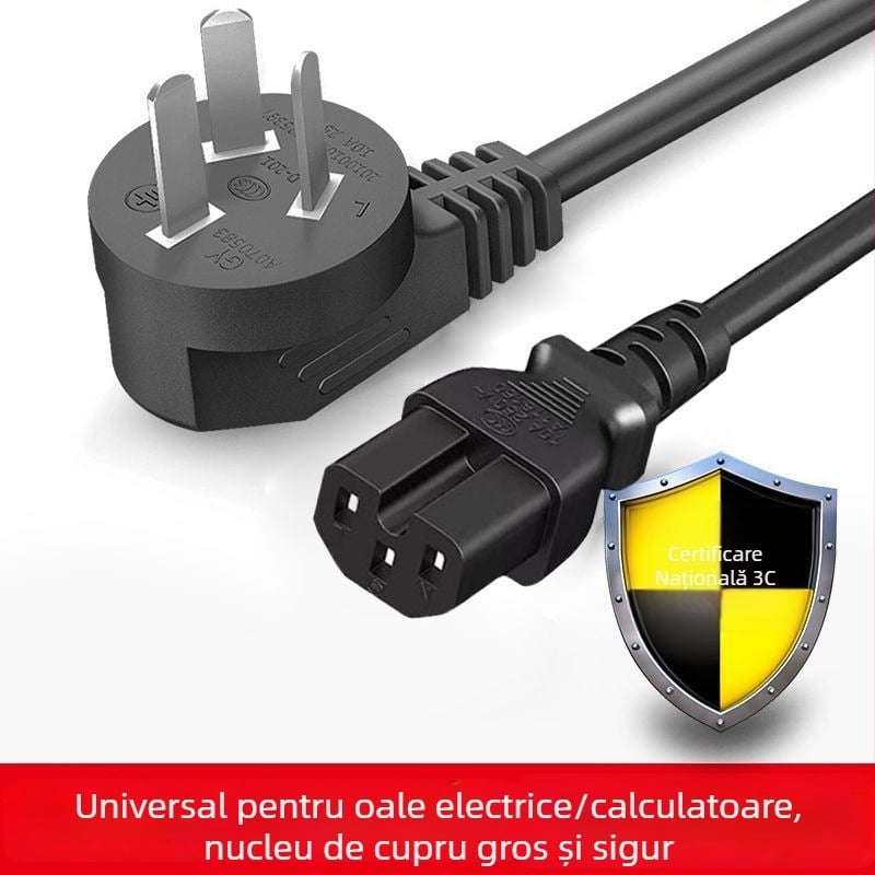 Accesoriu pentru oală electrică: fir din cupru pur, priză cu trei pini, pentru oale și tigăi electrice, cablu extins cu design îngroșat
