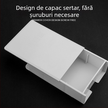 Cutie pentru joasă tensiune, montaj pe perete, din plastic, cu deschidere glisantă, impermeabilă