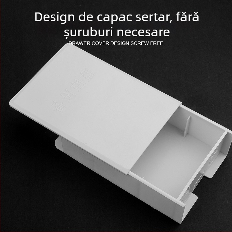 Cutie pentru joasă tensiune, montaj pe perete, din plastic, cu deschidere glisantă, impermeabilă