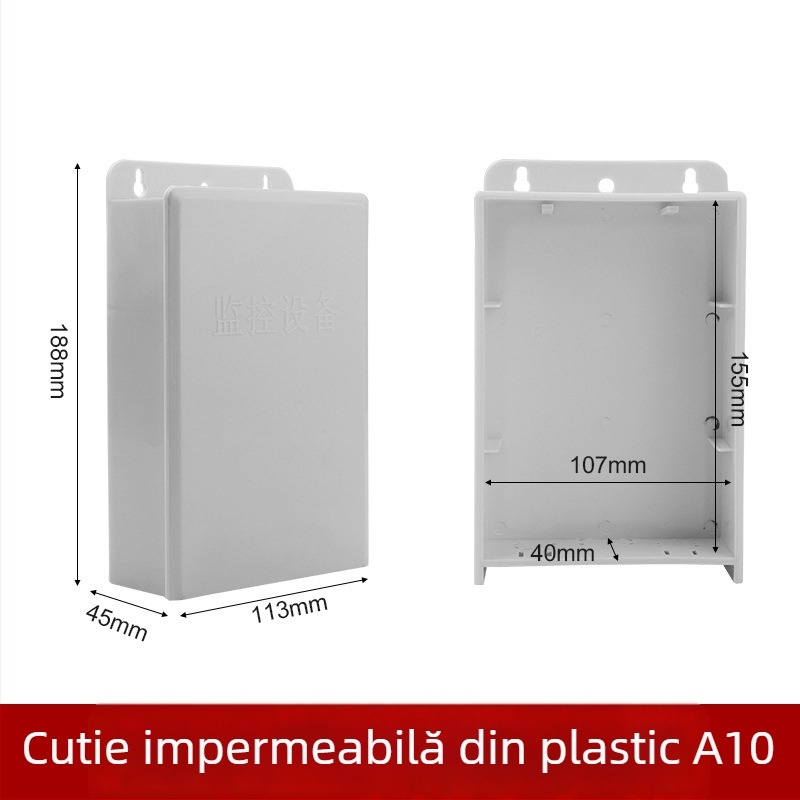 Cutie pentru joasă tensiune, montaj pe perete, din plastic, cu deschidere glisantă, impermeabilă