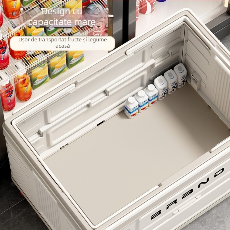 Căruț de cumpărături cu patru roți, corp din plastic, imprimare a logo-ului disponibilă