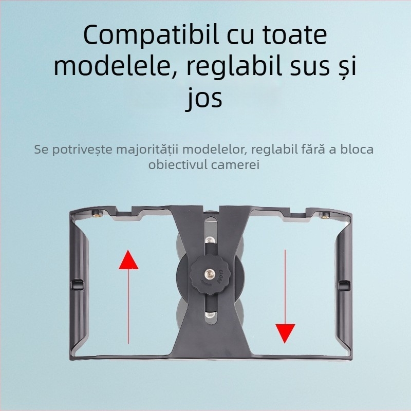 Stabilizator video pentru telefon mobil pentru Vlog, trepied anti-șoc, set microfon și iluminare, cadru de tip cage pentru streaming live
