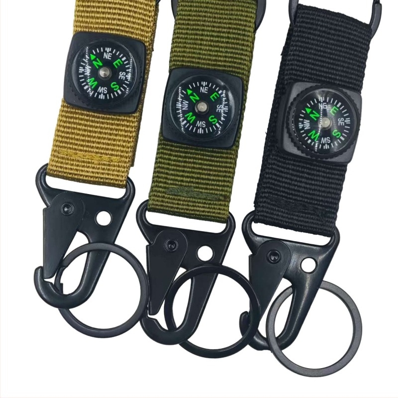 Breloc cu carabinieră retractabilă, corp din ABS plastic, cablu din sârma, sarcină maximă 30 g, personalizabil, încuietoare cu busolă