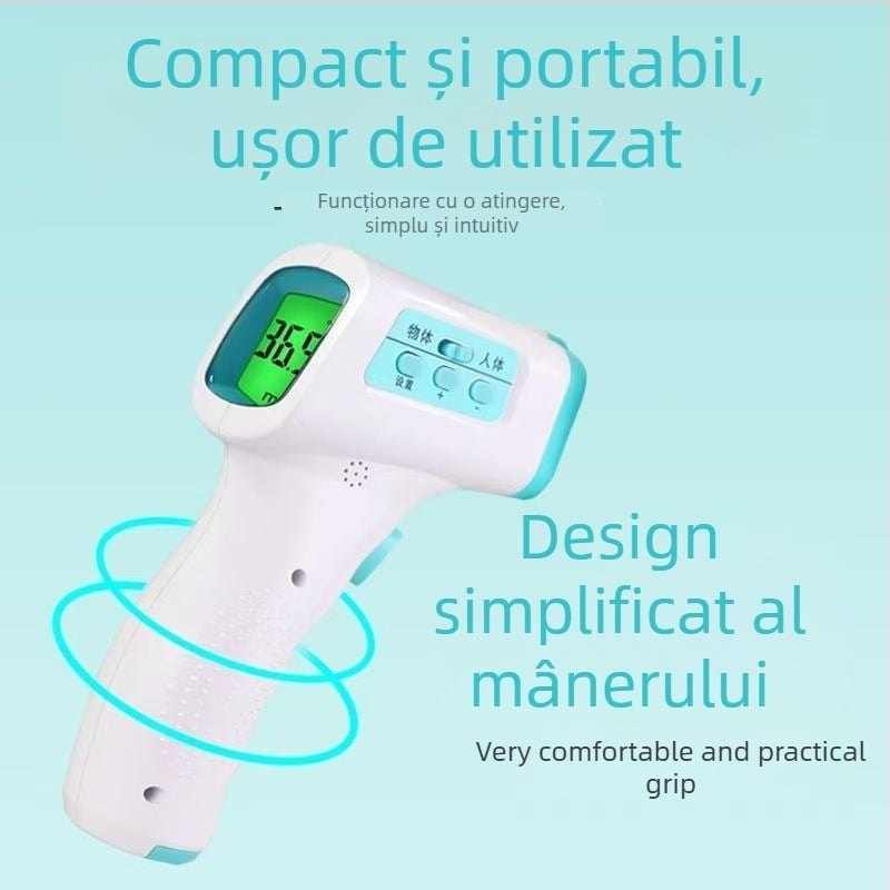 Termometru infraroșu pentru frunte, fără contact, termometru digital portabil (3-5 cm)
