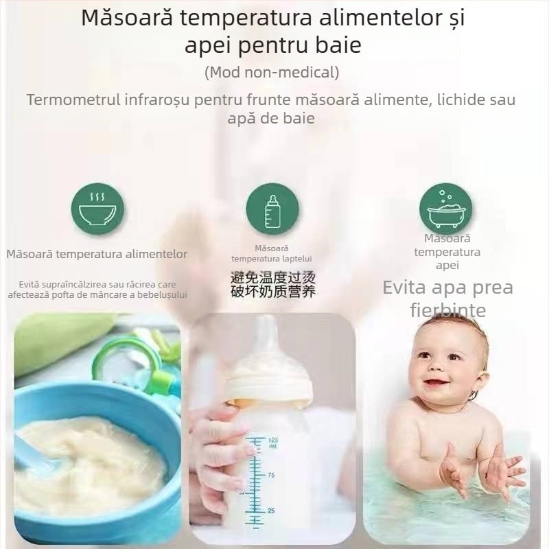Termometru infraroșu pentru frunte, fără contact, termometru digital portabil (3-5 cm)