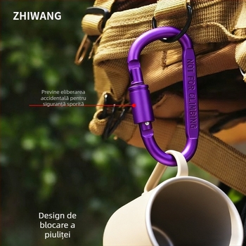 Încuietoare tip D din aluminiu pentru echipament outdoor, sarcină maximă 40 kg, Brand Expectation, Model HJGK