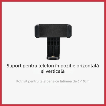 Clip Weifeng pentru telefon, în formă de U, aliaj de aluminiu, două cold shoe, rotativ, clip pentru telefon și tabletă, compatibil cu trepied