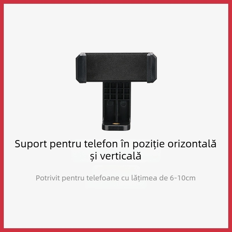Clip Weifeng pentru telefon, în formă de U, aliaj de aluminiu, două cold shoe, rotativ, clip pentru telefon și tabletă, compatibil cu trepied