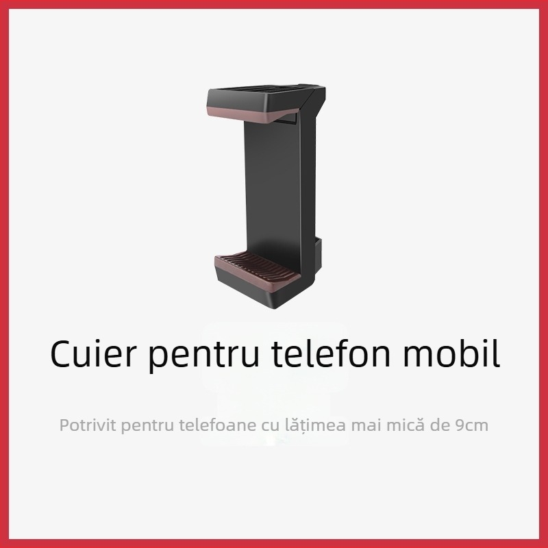 Clip Weifeng pentru telefon, în formă de U, aliaj de aluminiu, două cold shoe, rotativ, clip pentru telefon și tabletă, compatibil cu trepied