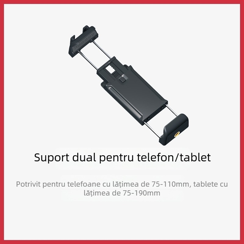 Clip Weifeng pentru telefon, în formă de U, aliaj de aluminiu, două cold shoe, rotativ, clip pentru telefon și tabletă, compatibil cu trepied