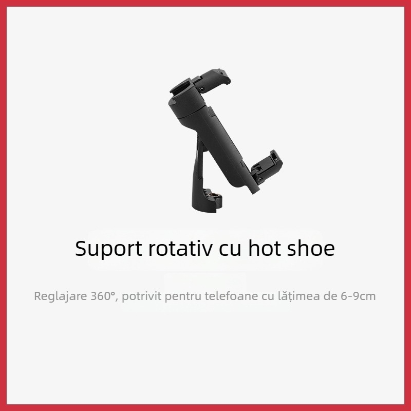 Clip Weifeng pentru telefon, în formă de U, aliaj de aluminiu, două cold shoe, rotativ, clip pentru telefon și tabletă, compatibil cu trepied