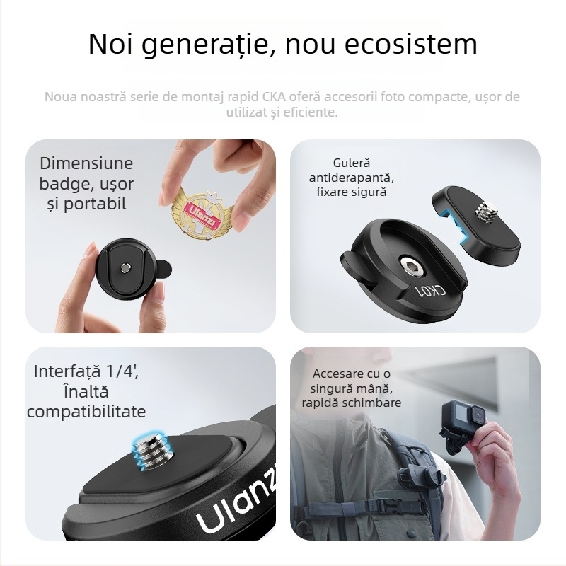 Clip magnetic pentru rucsac, montaj rapid – accesoriu pentru DJI Pocket 3 și Action 5 Pro (ABS, 43 g)