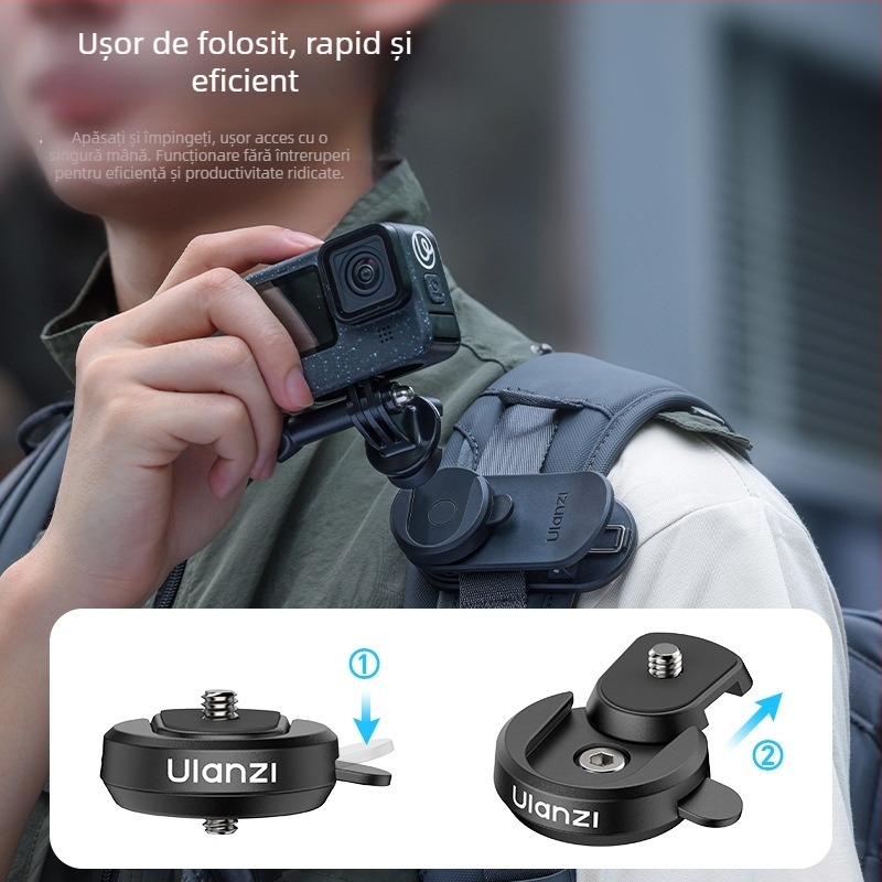 Clip magnetic pentru rucsac, montaj rapid – accesoriu pentru DJI Pocket 3 și Action 5 Pro (ABS, 43 g)