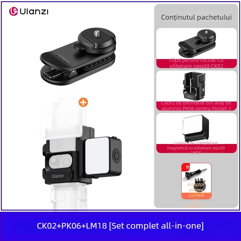 Clip magnetic pentru rucsac, montaj rapid – accesoriu pentru DJI Pocket 3 și Action 5 Pro (ABS, 43 g)