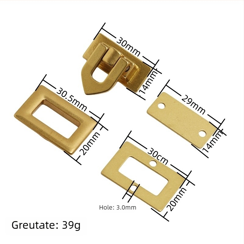 Încuietoare din alamă pentru geantă — serie rotundă, accesorii pentru geantă