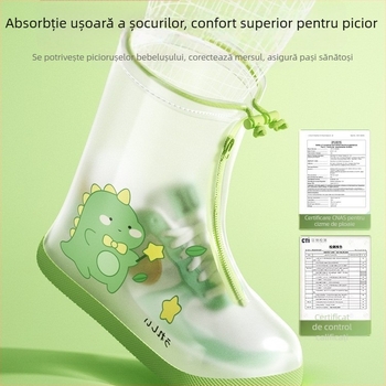 Protecție impermeabilă pentru pantofi copii, antiderapant, stil desen animat, PVC material