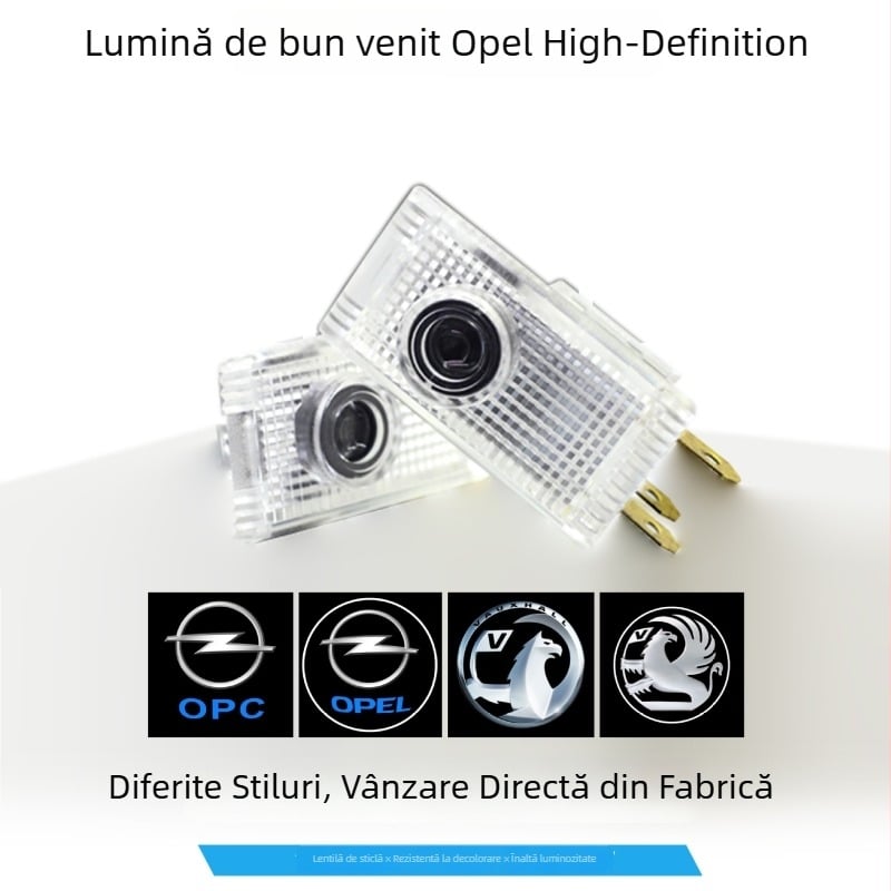 Lumină de bun-venit pentru automobil, compatibil Opel, cu proiecție pe ușă, 12V, 5W, model DBS0014