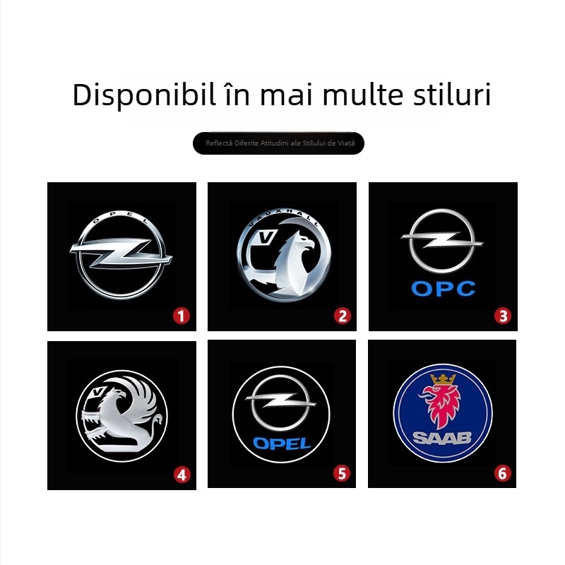 Lumină de bun-venit pentru automobil, compatibil Opel, cu proiecție pe ușă, 12V, 5W, model DBS0014