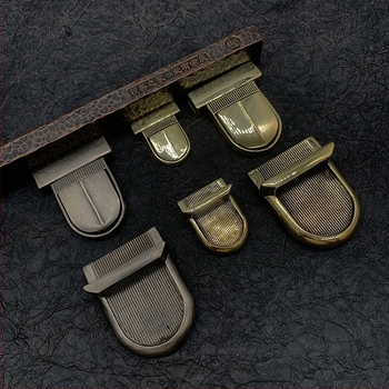 Zăvor mortise pentru accesorii din piele – cupru pur, încuietoare răsucire, stil „Duck Tongue“, DIY handmade