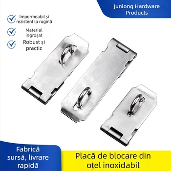 Placă de încuietoare din oțel inoxidabil, cu zăvor pentru ușă, montaj pe suprafață, potrivită pentru uși din lemn vechi