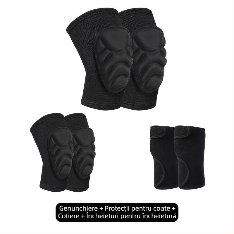 Set de genunchiere și protecții pentru coate pentru sporturi în aer liber – material Spandex-Poliester, burete EVA, ușor 100–150 g; 50 de seturi în cutie; protecție pentru genunchi și coate pentru alergare, ciclism, baschet/volei, dans, drumeții