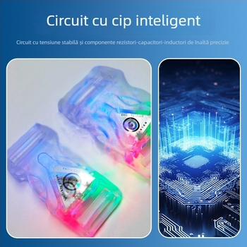 Cataramă din plastic reglabilă cu LED transparent pentru rucsaci și lese de animale de companie