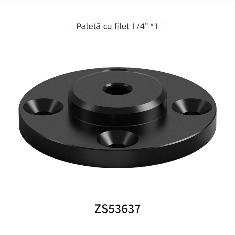 Suport cu flanșă pentru GoPro, cu cap sferic de 1/4 inch — aliaj de aluminiu, montaj pe perete sau pe birou, sarcină maximă 2-5 kg.
