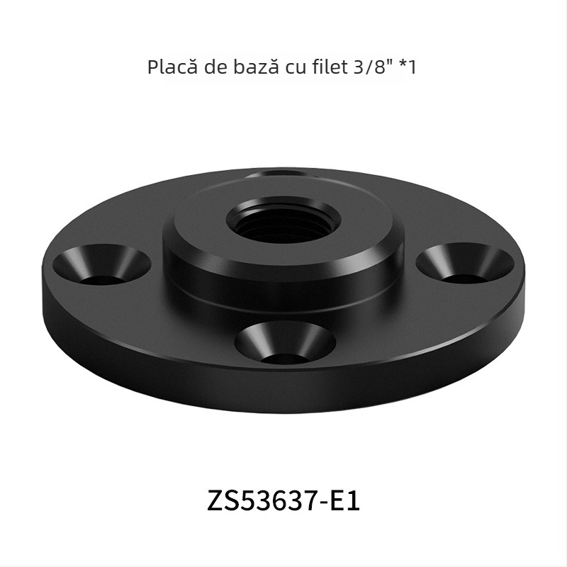 Suport cu flanșă pentru GoPro, cu cap sferic de 1/4 inch — aliaj de aluminiu, montaj pe perete sau pe birou, sarcină maximă 2-5 kg.